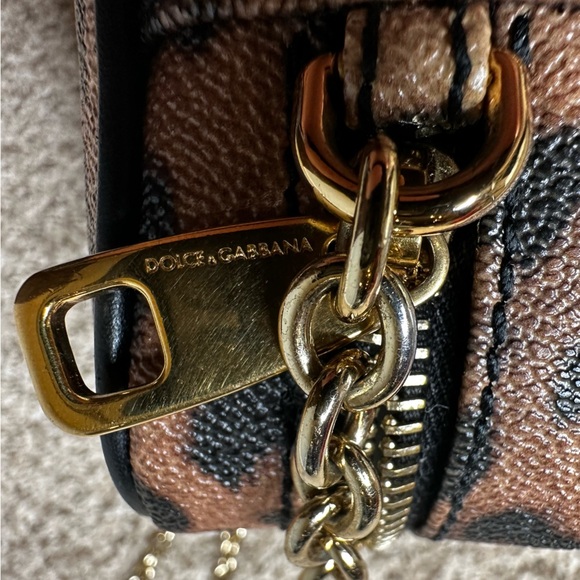 Dolce and Gabbana Beige Leopard Print Coated Canvas Crossbody Bag - Picture 8 of 12